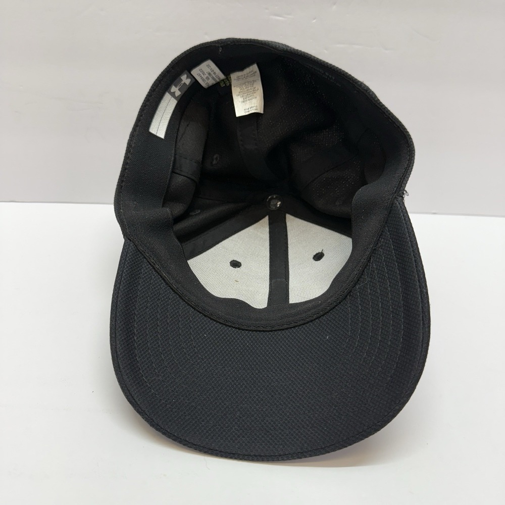 Under Armour Baseball Hat Men Youth S/M Logo Performance Polyester Black Solid - Picture 10 of 11